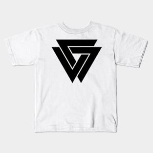 Upside Down Valknut Symbol Kids T-Shirt